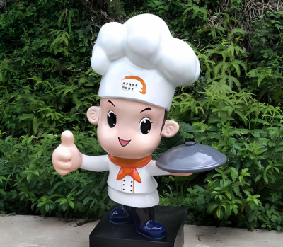 玻璃鋼卡通小廚師雕塑