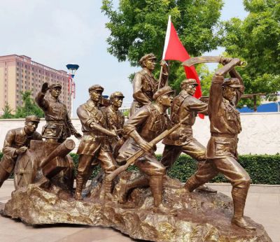 玻璃鋼抗戰(zhàn)紅軍人物雕塑