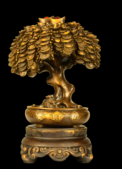 搖錢(qián)樹(shù)鑄銅雕塑擺件